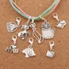 mix Cat Basket Cats Animal Clasp European Lobster Trigger Clip On Charm Beads Antique silver CM27 LZsilver Jewelry Findings Components 140pcs/lot