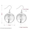 Nueva llegada Charm Earings 925 Sterling Silver Classic Tree of Life Pendientes de gota joyería de moda que hace para los regalos de las mujeres