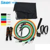 Resistance Band Set 11 Pieces with Exercise Tube Bands, Door Anchor, Ankle Straps and Carry Bag