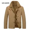 Jaquetas masculinas lis Alices engrossam lã de inverno casacos masculinos 5xl algodão colarinho casual masculino