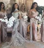 2021 High Neck Mermaid Silver Wedding Dresses Selling Fashionable Bling Bling Pärlor Tulle Sheer Long Sleeve Lace Brudklänningar 9719827