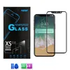 Vidrio templado de cobertura total para iPhone iPhone XS MAX X 8 7 plus 6 5 Borde suave Protectores de pantalla 3D premium baratos Película con caja de papel