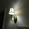 American Villa Copper Fabric Wall Lamp Bedside Lamp Bedroom Living Room French Restaurant Wall Lamp Stairway Crystal Wall Lamps