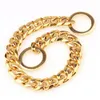 12mm Acciaio al titanio Animali domestici Catena per cani Cuccioli Cinturino per cani di grandi dimensioni Collare per bulldog Catene Collane per animali Strumenti Forniture per cani 10 misure Oro Argento