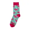 Gekämmte Baumwolle Bunte Gogh Retro Argyle Flamingos Herrensocken cooles lässiges Kleid Lustiges Partykleid Crew Socken 1 Paar = 2 Stück MS02