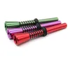 New long mouthed spring pipe, multicolor aluminum alloy, mini metal pipe, straight rod, small pipe.