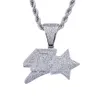 Män och kvinnor Vitguld Hip Hop Number 47 Star Pendant Halsband Charms Cubic Zircon Stone Smycken Gåvor