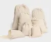 Bijoux Drawstring Pochettes 8x10cm 9x12CM 10x15cm 13x17cm 15x20cm 20x30cm Fête Candy Sac Coton Sacs d'emballage Coton