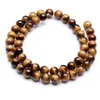 Tigre Natural ojo de ojo redondo cuentas sueltas de 4-12 mm Pulsera de arete y collar Joyas de bricolaje para hombres Mujeres