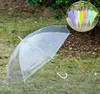 Parapluie de pluie Transparent clair PVC pluie dôme bulle pluie pare-soleil longue poignée droite bâton parapluie DDA164