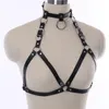 Goth Deri Vücut Kadınların Seksi Tops Harness Bra Vücut Kafesi BDSM Bondage Lingerie Punk Harajuku Harajuku