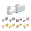 2021 1Piece 316l stud Steel Sterilized Disposable Ear Piercing Units Gun Tools With CZ Crystal Earring Body Jewelry12777288