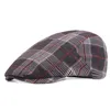 Mode unisexe plaine coton Plaid Ivy chapeau réglable casquette hommes femmes gavroche casquettes plat conduite Cabbie casquette Berets261Y