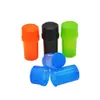 Renkli 3 Parçaları Plastik Öğütücü Herb Öğütücü Güvenli Büküm Kilit Sistemi Herb Biber Değirmeni 40mm Med Konteyner Plastik tütün baharat Öğütücü