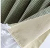 XYZLS New Green Plaid and Lace Cupboard Screen Kitchen Curtains Cafe Curtain Short Panel Door Curtain Window Treatment