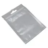 100 pz 7.5x12 cm opaco trasparente anteriore colorato foglio di alluminio cerniera pacchetto borsa con foro per appendere sacchetti di plastica mylar per generi alimentari elettronica