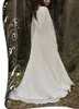 Gorąca Sprzedaż 2018 Wedding Bridal Cloak White Ivory Szyfonowe Capes Kapasztowany Średniowieczna Wrap Bolero Kurtka Długość podłogi