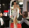 Robe de soirée Yousef aljasmi Kim kardashian Mancherons Col montant Besded Sheath Floor-Length Almoda gianninaazar ZuhLair murad Ziadnakad