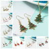 Fashion Necklace Earrings Sets Christmas Jewelry Sets Rhinestones Christmas Party Costume Decorations Xmas Gift for Women Girls