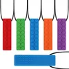 Kaustein-Anhänger-Halsketten-Set, perfekt zum Zahnen, taktile und kaubare Erleichterung, kaubarer Kaublock, Bleistiftaufsätze, Beißring-Spielzeug