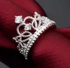 2018 haute qualité fille/femme mode 925 argent R630 brillant cristal double couronne anneau 2.3*1.6 cm bijoux en argent taille us7/us8