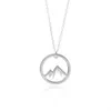 Simple Nature Snowy Mountain Necklace Circle Round Mountain Top Range Necklace Landscape Lover Camping Outdoor Necklaces for Women5504881