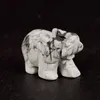 Dingsheng Naturalny Kryształ Kwarcowy Kamień Howlit Tiger Eye Elephant Figurki Rzeźba Kamień Longevity Turkusowe Healing Reiki Stones Craft