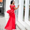 Vestidos africanos para mujeres Oferta especial Venta Algodón 2018 Nueva Robe Sirena Vestido con volantes sexy elegante Ropa de África