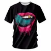 남자 티셔츠 OGKB 판매 남성 / 여자 3D 프린트 그린 유니섹스 짧은 소매 O 목 Hiphop 펑크 Tshirt Homme 캐주얼 티셔츠 1