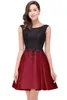 Robe Demoiselle Honneur Billiga Bridesmaid Klänningar 2018 Rosa Burgundy Backless Kort Satin Knee Längd Bröllopsfest Prom Klänningar