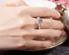 Vecalon Handmade Nowy 925 Sterling Silver Pierścień Pave Otoczenie 5A Cyrkon CZ Zaręczyny Zespół Ślubny Pierścienie Dla Kobiet Biżuteria