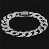 Bracelets de mode en strass de luxe pour hommes Bracelet de haute qualité couleur or argent glacé Miami Bracelet cubain Hip Hop