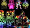 New Arrive 10 Sheets 16K Colorful Scratch Art Paper Magic Painting Paper Plus Drawing Stick Kids Christmas Gift Toys