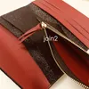 JOSEPHINE WALLET Quality Women Fashion Long Wallet in Classic Brown Canvas Leather Removable Zipped Pocket for Coins Dust B3256