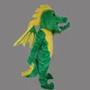 2019 venda quente tamanho Adulto mascote Dianossauro personalizado Verde Voar Dragão traje do vestido extravagante Shool Evento Festa de Aniversário Traje Da Mascote