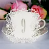 10PCS/Set Paper Card Wedding Table Numbers Table Cards Laser Cut Card Vintage DIY Wedding Decoration Event Party Supplies