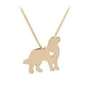 Mode chien pendentif colliers pour femmes hommes coeur chiot or argent plaqué collier ras du cou bijoux cadeau