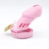 Nowy Gorący Różowy Silikonowy Chastity Cage Urządzenie 10 * 3.5 cm CB6000 Long Cock Klatki męskie Chastity Urządzenia Dorosłych Sex Zabawki dla mężczyzn Penis Y1892804