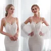 Abiti da sposa sexy a sirena avorio senza spalline abito da sposa staccabile in pizzo manica corta 2018 disponibile abito da sposa moda economico