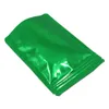 100 PCS 3 Sizes Green Resealable Aluminum Foil Heat Sealer Sample Packets with Zipper Foil Mylar Reusable Grocery Bags Airtight Mylar Pouch