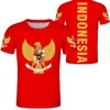 INDONESIEN T-Shirt DIY kostenlos nach Maß Name Nummer IDN T-Shirt Nation Flagge ID Land Republik Indonesisch Druck Foto 0 Kleidung