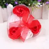 Mix Colors Heart-Shaped 100% Natural Rose Soap Flower Romantic Hand-made Bath Soap Gift (6pcs=one box) LX3907