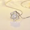 S925 Silver Star Pendant Statement Halsband Zircon Diamonds Women Girls Lady Swarovski Elements smycken