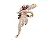 Silver Plated Clear Rhinestone Diamante Purple Marquise Crystal Jewelry Gift Pin party Brooch