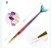 7 Różna głowa Mermaid Nail Art Brushes UV Gel Przedłużacz Szczotka Kwiat Design Rysunek Malowanie Pen DIY Narzędzia