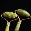 DHL expédier Massage du visage naturel Rouleau de jade Visage Masseur mince Perdre du poids Rouleau double extrémité 15 * 6 cm
