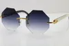 High-end brand Rimless Optical Unisex Sunglasses Good Quality White Inside Black Buffalo Horn Trimming Lens Sunglasses 4189706212N