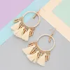 Bohemian Earrings Thread Beaded Kwastje Fringe Drop Dangle Gifts for Women Daily Jewelry 5 Color