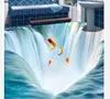 Custom Any Size Mural Wallpaper Big waterfall water 3D floor tile three-dimensional painting TV Backdrop Bedroom Photo Wall Paper 3D