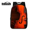 Padrão de violino mochila laptop para adolescentes 3d impressão escolar sacos para faculdade mulheres Daypacks Daypacks Daypacks Bagpacks Mochila Rugzak